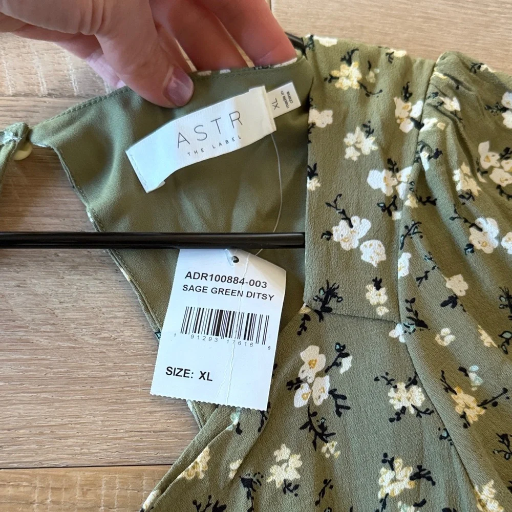 ASTR Sage Green Midi Dress - Picture 2 of 11